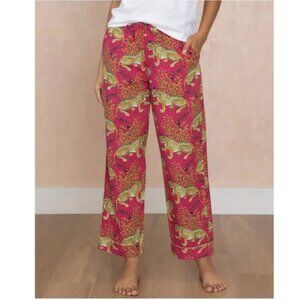 PrintFresh Womens Pajama Pants M Petite Bagheera Hot Pink Organic Cotton Pockets